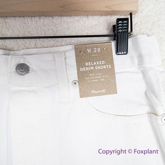 NEW Madewell‎ Relaxed Denim Shorts in Tile White, 28 - Picture 9 of 15